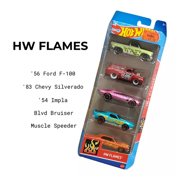 Hot Wheels HW Flames 5 Pack Set