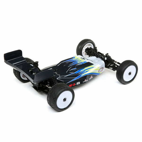 Losi LOS01016T2 Mini-B, Brushed, RTR: 1/16 2WD Buggy, Black/White