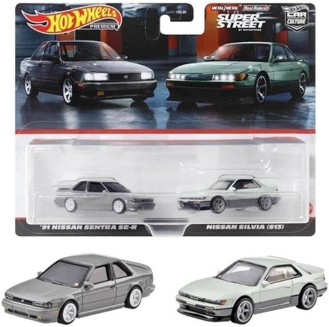 Hot Wheel Premium 2-Pack Super Street '91 Nissan Sentra SE-R/Nissan Silvia (S13)