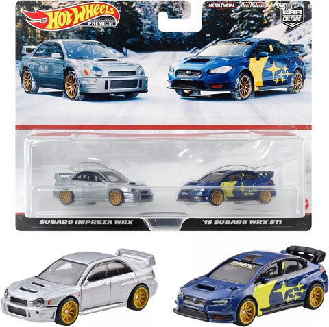 Hot Wheels Premium Car Culture 2-Pack Subaru Impreza WRX and '16 Subaru WRX STI